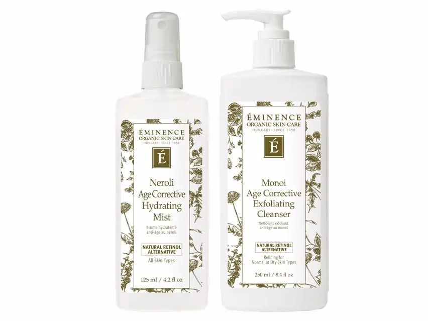 Eminence Organics Age Corrective Hydrating Mist & Exfoliating Cleanser Duo