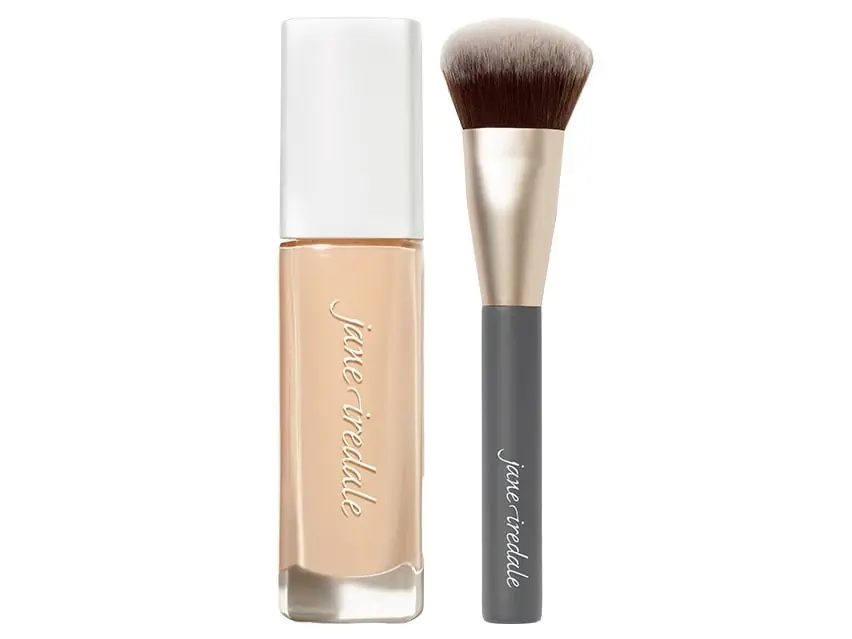 jane iredale Skintuition SPF 30 Liquid Foundation & Multiuse Blending Brush Duo