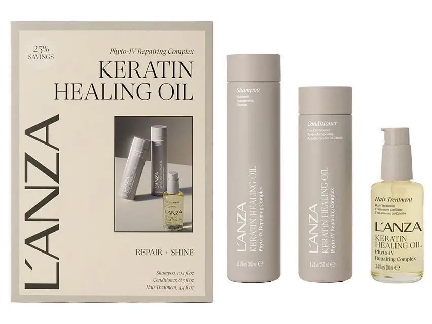 L'ANZA Keratin Healing Oil Repair & Shine Set - Limited Edition 3-Piece Set