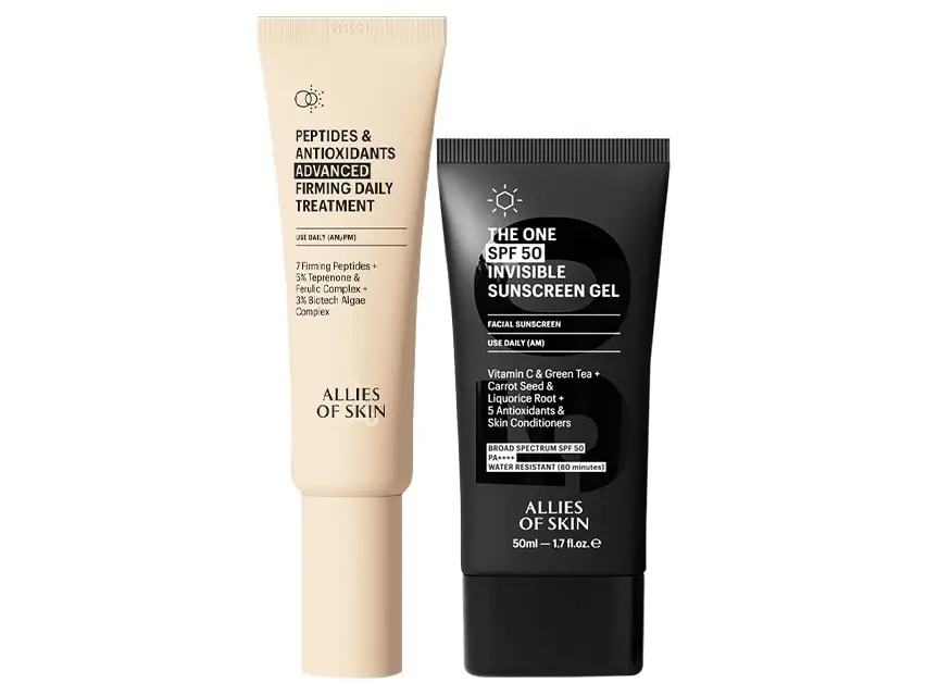 Allies of Skin Clinical Firming Peptide Moisturizer & Invisible SPF 50 Duo