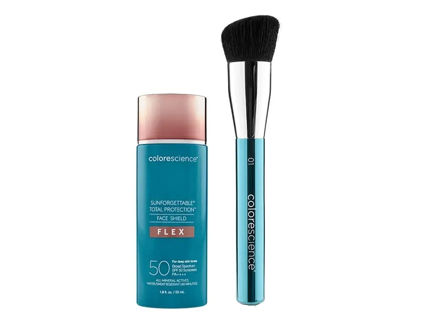 Colorescience Angled Brush & Sunforgettable® Total Protection™ Face Shield Flex SPF 50 Duo