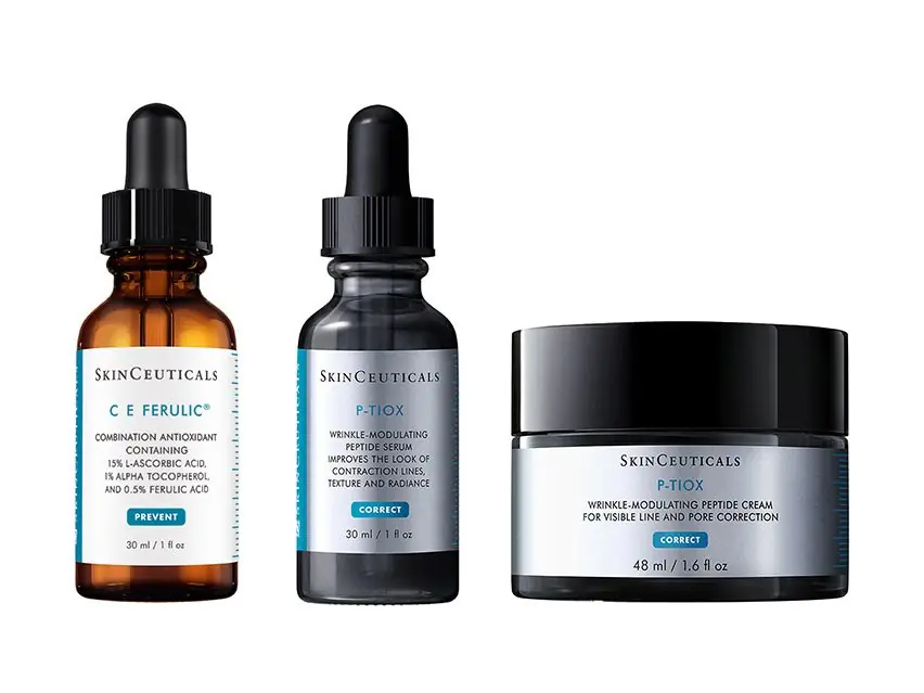 SkinCeuticals The Advanced Defense & Wrinkle Fighting Regimen with C E Ferulic and P-TIOX Serum & Cream