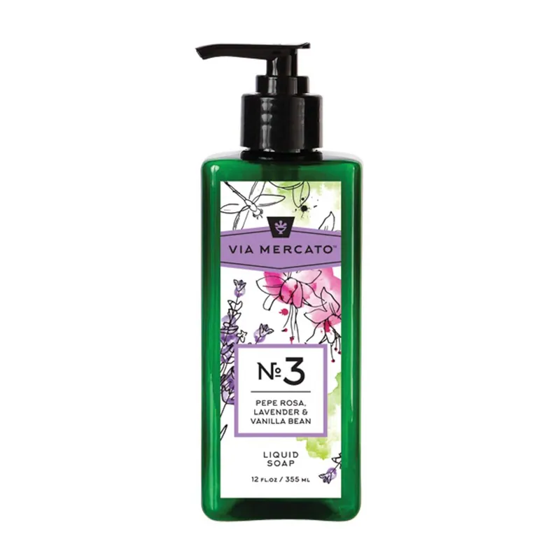 VIA MERCATO Liquid Soap – Pepe Rosa, Lavender & Vanilla - Cedra Pharmacy