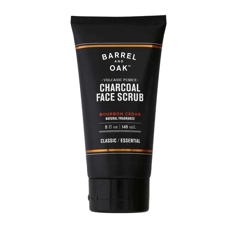 Barrel and Oak Volcanic PumiceCharcoal Face Scrub Bourbon Cedar - Cedra Pharmacy