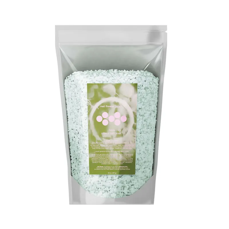 hinoki mint mineral bath soak - red flower