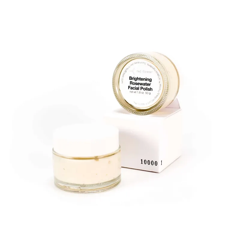 brightening rosewater facial polish - red flower