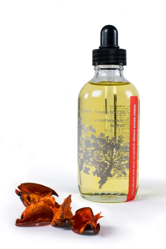italian blood orange aromatherapeutic body oil - red flower