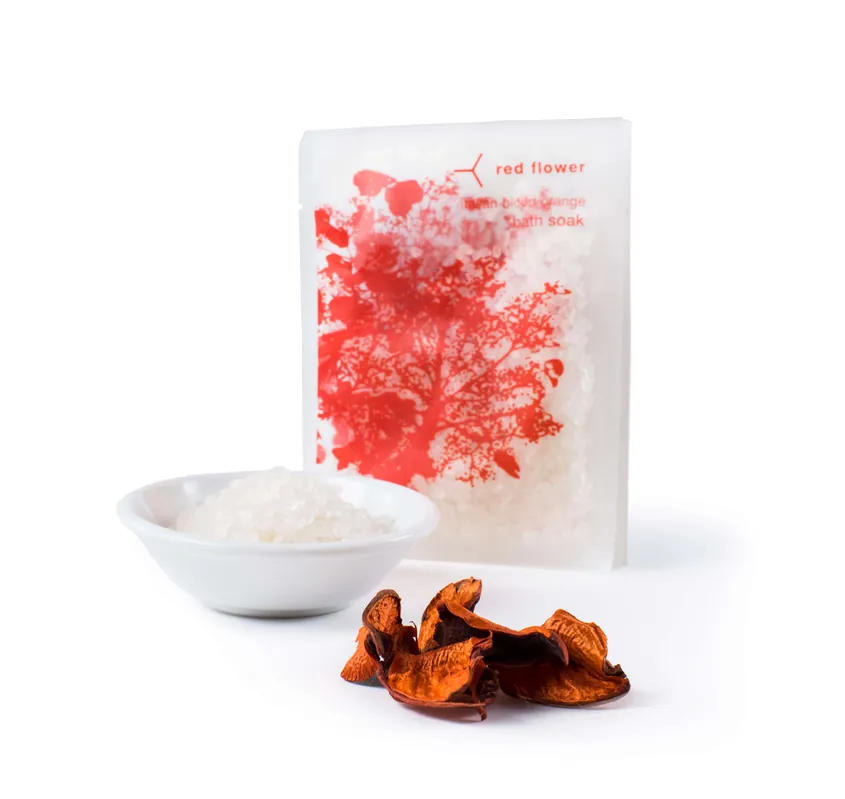 italian blood orange bath soaks set of 7 - red flower