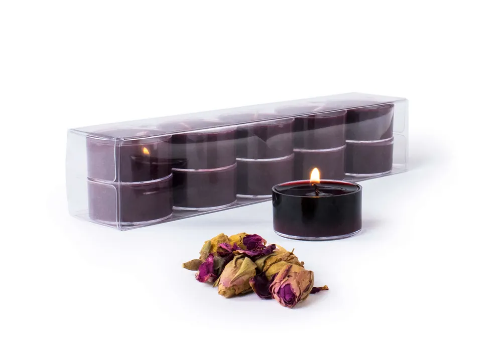 moroccan rose tea light candles - red flower