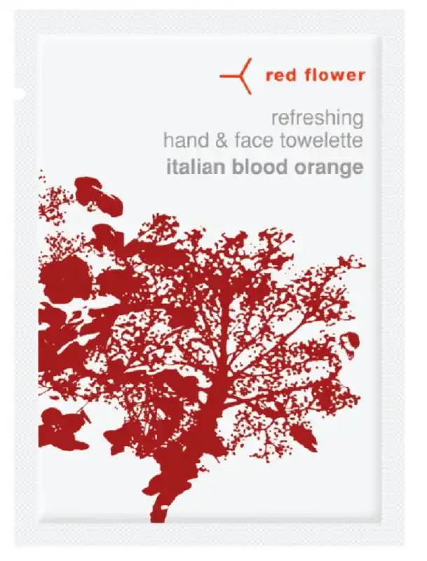 italian blood orange refreshing hand and face towelettes - red flower