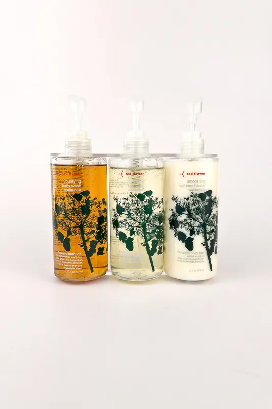 triple clear floating bracket for 10oz flowers hold life - red flower