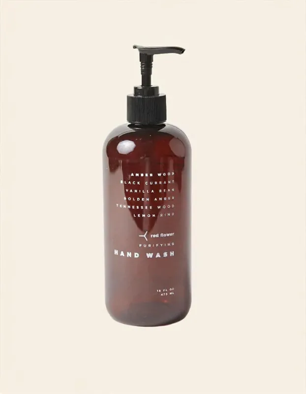 amber wood purifying hand wash 16oz - red flower