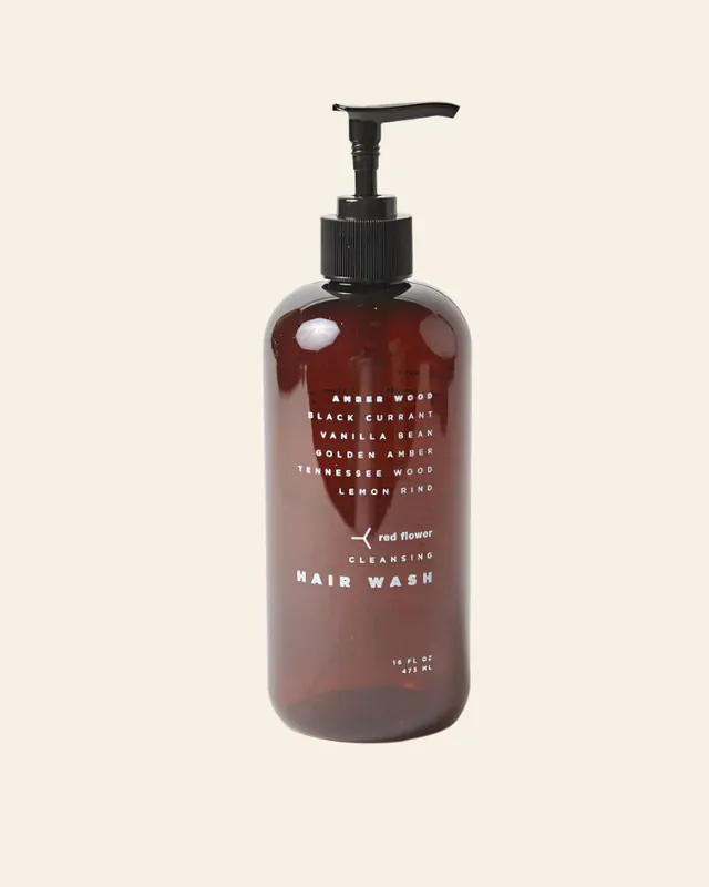 amber wood cleansing hair wash 16oz - red flower