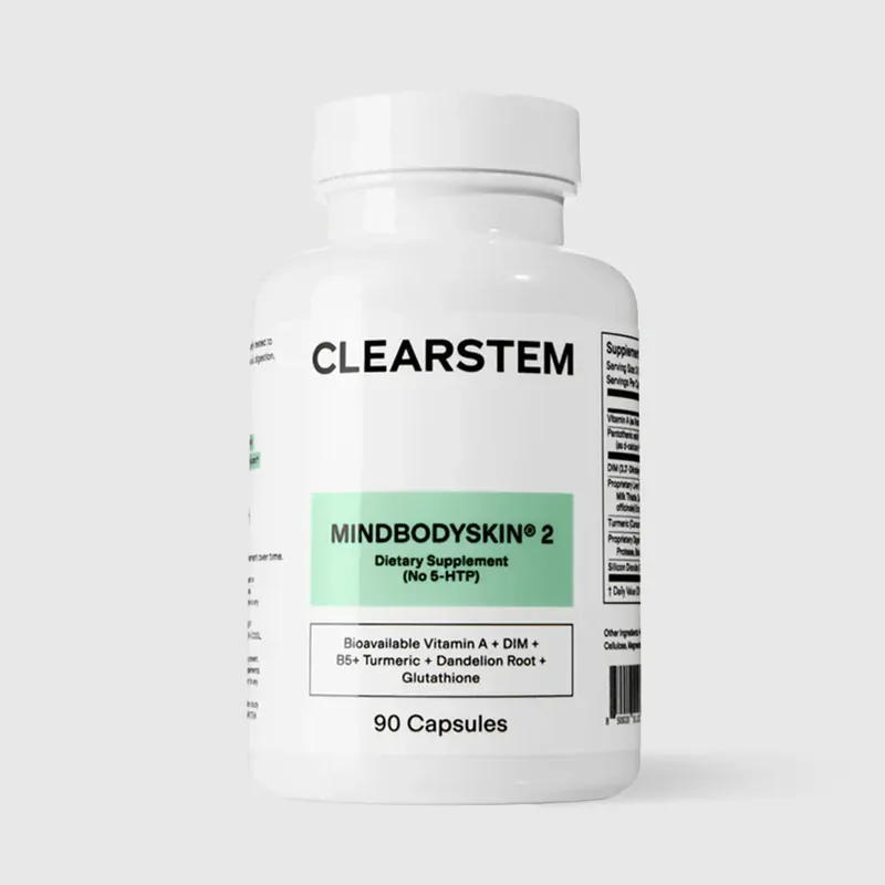 CLEARSTEM MINDBODYSKIN 2 NO 5HTP Hormonal Acne Supplement